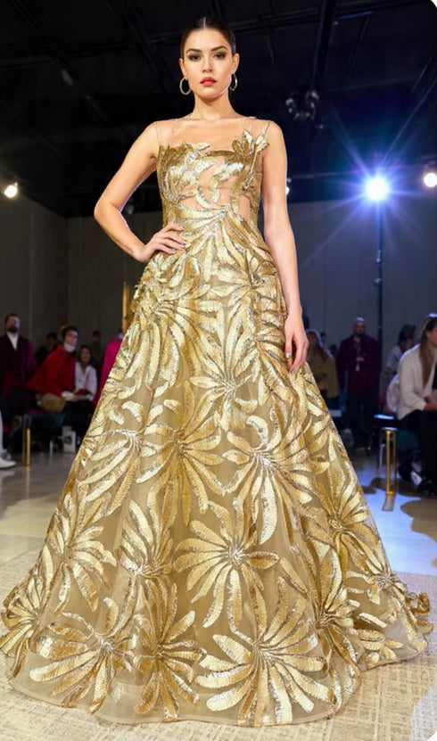 GOLD PRINCESS MAXI DRESS
