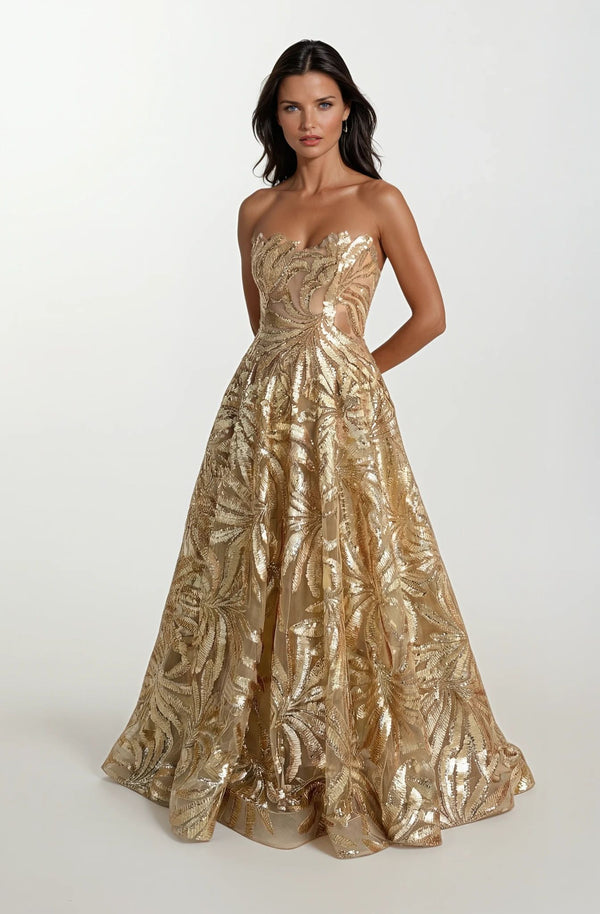 GOLD PRINCESS MAXI DRESS