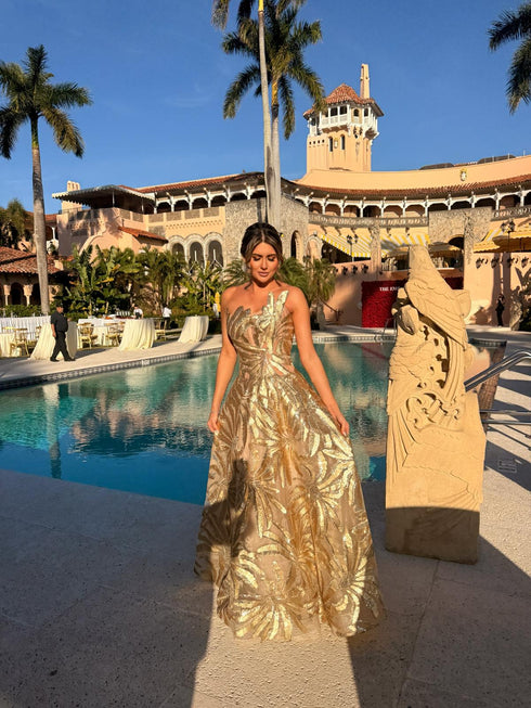 GOLD PRINCESS MAXI DRESS